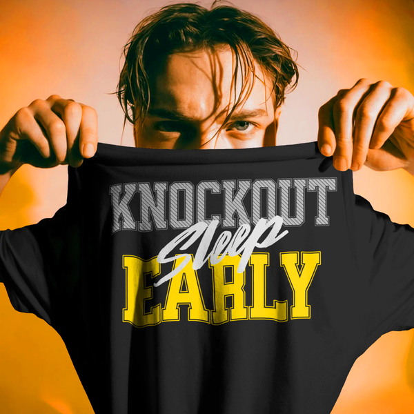 🥊 Knockout Sleep Early™ OG Tee — Black 😴⚡