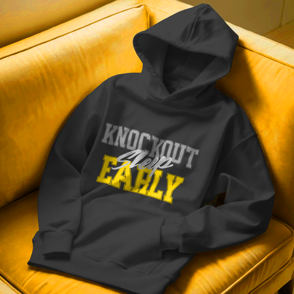 🥊 Knockout Sleep Early™ OG Hoodie — Black 😴⚡