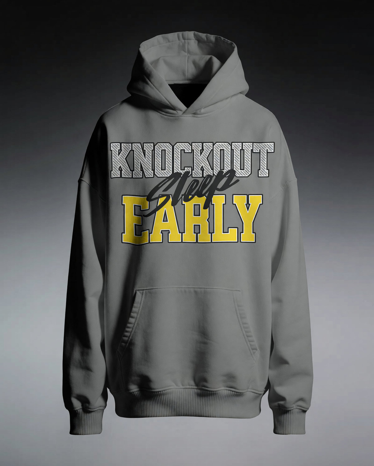 Knockout Sleep Early™ OG Hoodie — Graphite Heather