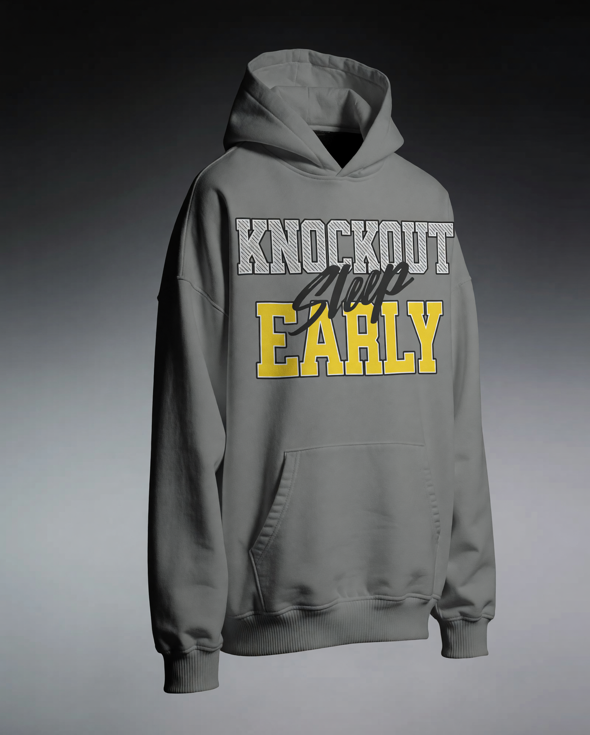 Knockout Sleep Early™ OG Hoodie — Graphite Heather